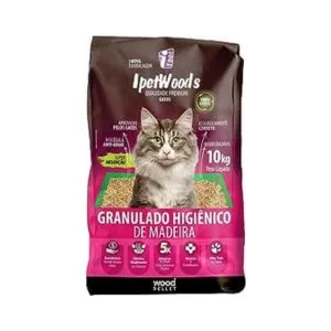 Granulado Higiênico de Madeira iPet Wood'S para Gatos